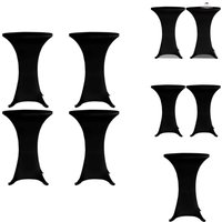 Hussen - Living Stehtischhussen 4 Stk. ø 60 cm Schwarz Stretch - Schwarz von VIDAXL
