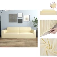 Hussen - Living Stretch Sofahusse 3-Sitzer Creme Polyester-Jersey - Creme von VIDAXL