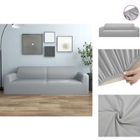 Hussen - Living Stretch Sofahusse 3-Sitzer Grau Polyester-Jersey - Grau von VIDAXL