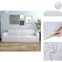 Hussen - Living Stretch Sofahusse 3-Sitzer Weiß Polyester-Jersey - Weiß von VIDAXL