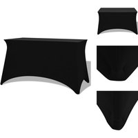 Vidaxl - Hussen - Living Stretch-Tischhusse 2 Stk. 183 x 76 x 74 cm Schwarz - Schwarz von VIDAXL