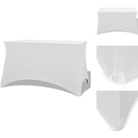 Hussen - Living Stretch-Tischhusse 2 Stk. 183 x 76 x 74 cm Weiß von VIDAXL
