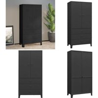 Industrial Kleiderschrank Schwarz 90x50x180 cm Metall - Industrieller Kleiderschrank - Metallschrank - Garderobe - Schuhregal - Schwarze Kommode Industrial Kleiderschrank Schwarz 90x50x180 cm Metall - Industrieller Kleiderschrank - Metallschrank - Garderobe - Schuhregal - Schwarze Kommode von VIDAXL