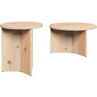 Vidaxl - Couchtisch 2 pcs Natur 49 x 49 x 28 cm Massivholz Kiefer von VIDAXL