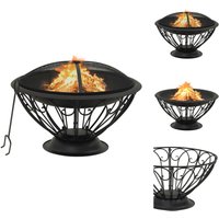 Vidaxl - Kamine - Living Feuerstelle mit Schürhaken 75 cm xxl Stahl - Schwarz von VIDAXL