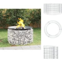 Kamine - Living Gabionen-Feuerstelle ø 100 cm Verzinktes Eisen - Silber von VIDAXL