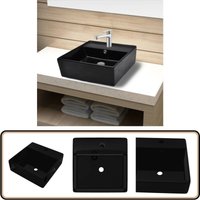 Keramik Waschbecken mit Hahn-/Überlaufloch Schwarz Quadratisch - Vidaxl Keramik Waschbecken mit Hahn-/Überlaufloch Schwarz Quadratisch - Vidaxl von VIDAXL