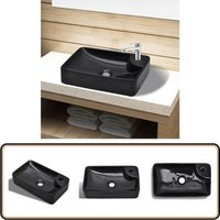 Vidaxl - Keramik Waschbecken mit Hahnloch schwarz - Waschbecken - Keramik Waschbecken - Schwarzes Waschbecken - Handwaschbecken - Aufsetzwaschbecken Vidaxl - Keramik Waschbecken mit Hahnloch schwarz - Waschbecken - Keramik Waschbecken - Schwarzes Waschbecken - Handwaschbecken - Aufsetzwaschbecken von VIDAXL