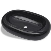 Keramik Waschbecken,Handwaschbecken schwarz oval vidaXL von BONNEVIE