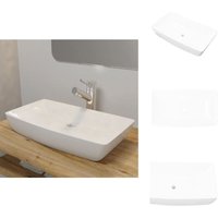 Vidaxl - Keramik Waschtisch Waschbecken Rechteckig Weiß 71 x 39 cm - Waschbecken - Keramikwaschbecken - Eckwaschbecken - Weißes Waschbecken von VIDAXL