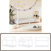 Vidaxl - Kinder-Bettgestell Weiß Massivholz Kiefer 80 x 160 cm - Kinderbett - Holzbett - Kiefernholzbette - Jugendzimmer Dekoration - Baumhausstil von VIDAXL