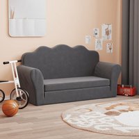 Kinder-Schlafsofa 2-Sitzer Anthrazit Weicher Plüsch Vidaxl 403218 von VIDAXL