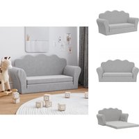 Kinder-Schlafsofa 2-Sitzer Hellgrau Weicher Plüsch - Kinder Couch - Kinder Sofa - Sitzsack Kinder - Kuschelbett - Spielplatz Möbel Kinder-Schlafsofa 2-Sitzer Hellgrau Weicher Plüsch - Kinder Couch - Kinder Sofa - Sitzsack Kinder - Kuschelbett - Spielplatz Möbel von VIDAXL