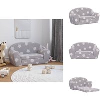 Kinder-Schlafsofa 2-Sitzer Hellgrau mit Sternen Weicher Plüsch - Kinder Couch - Kinder Sofa - Kuschel Sofa - Spielsofa - Kinderzimmersofa Kinder-Schlafsofa 2-Sitzer Hellgrau mit Sternen Weicher Plüsch - Kinder Couch - Kinder Sofa - Kuschel Sofa - Spielsofa - Kinderzimmersofa von VIDAXL