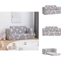 Kinder-Schlafsofa 2-Sitzer Hellgrau mit Sternen Weicher Plüsch - Kinder-Sofa - Kuschel-Sofa - Spielsofa - Kinderzimmersofa - Beistelltisch Kinder-Schlafsofa 2-Sitzer Hellgrau mit Sternen Weicher Plüsch - Kinder-Sofa - Kuschel-Sofa - Spielsofa - Kinderzimmersofa - Beistelltisch von VIDAXL
