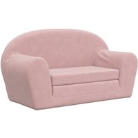 Vidaxl - Kinder-Schlafsofa 2-Sitzer Rosa Weicher Plüsch 738965 von VIDAXL
