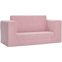 Kinder-Schlafsofa 2-Sitzer Rosa Weicher Plüsch Vidaxl 427613 von VIDAXL