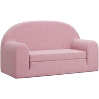 Kinder-Schlafsofa 2-Sitzer Rosa Weicher Plüsch Vidaxl 547957 von VIDAXL