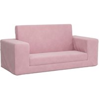 Kinder-Schlafsofa 2-Sitzer Rosa Weicher Plüsch vidaXL von VIDAXL