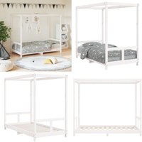 Vidaxl - Kinderbett Weiß 80x160 cm Massivholz Kiefer - Kinderbett - Holzkinderbett - Kiefernholzbett - Himmelbett - Kinderzimmer Dekoration - Home & von VIDAXL
