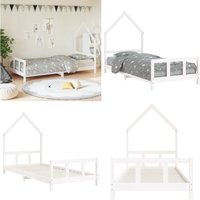 Vidaxl - Kinderbett Weiß 90x190 cm Massivholz Kiefer - Kinderbett - Holzkinderbett - Kiefernholzbett - Weißes Kinderbett - Jugendzimmer - Home & von VIDAXL
