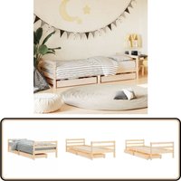 Kinderbett mit Schubladen 90x200 cm Massivholz Kiefer - Holz Kinderbett - Kiefernholz Kinderbett - Jugendbett - Schreibtisch Kinderschlafzimmer von VIDAXL