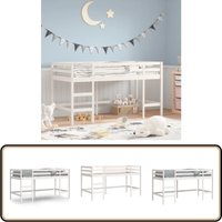 Kinderhochbett mit Leiter Weiß 90x190 cm Massivholz Kiefer - Kinderhochbett - Holzbett - Kiefernholzbett - Jugendzimmermöbel - Raumsparbett Kinderhochbett mit Leiter Weiß 90x190 cm Massivholz Kiefer - Kinderhochbett - Holzbett - Kiefernholzbett - Jugendzimmermöbel - Raumsparbett von VIDAXL