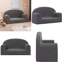 Kindersofa 2-Sitzer Anthrazit Weich Plüsch - Kindercouch - Kuschelplatz - Spielzeugsofa - Kinderzimmer Dekoration - Sitzsack Kinder - Home & Living Kindersofa 2-Sitzer Anthrazit Weich Plüsch - Kindercouch - Kuschelplatz - Spielzeugsofa - Kinderzimmer Dekoration - Sitzsack Kinder - Home & Living von VIDAXL