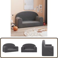 Kindersofa 2-Sitzer Anthrazit Weich Plüsch - Kindercouch - Kuschelplatz - Spielzeugsofa - Kinderzimmer Dekoration - Sitzsack Kinder von VIDAXL