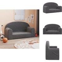 Kindersofa 2-Sitzer Anthrazit Weich Plüsch - Kindercouch - Kuschelplatz - Spielzeugsofa - Kinderzimmer Dekoration - Sitzsack Kinder Kindersofa 2-Sitzer Anthrazit Weich Plüsch - Kindercouch - Kuschelplatz - Spielzeugsofa - Kinderzimmer Dekoration - Sitzsack Kinder von VIDAXL