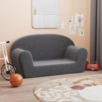 Kindersofa 2-Sitzer Anthrazit Weich Plüsch Vidaxl 152255 von VIDAXL