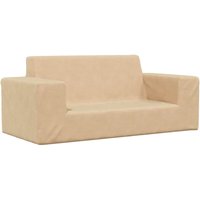 Kindersofa 2-Sitzer Creme Weich Plüsch Vidaxl von VIDAXL