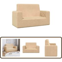 Kindersofa 2-Sitzer Creme Weich Plüsch - Vidaxl von VIDAXL