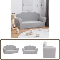 Kindersofa 2-Sitzer Hellgrau Weich Plüsch - Kindercouch - Kinderzimmer Möbel - Kuschel Sofa - Spielsofa - Grau Sofa Kindersofa 2-Sitzer Hellgrau Weich Plüsch - Kindercouch - Kinderzimmer Möbel - Kuschel Sofa - Spielsofa - Grau Sofa von VIDAXL