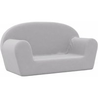 Kindersofa 2-Sitzer Hellgrau Weich Plüsch Vidaxl von VIDAXL