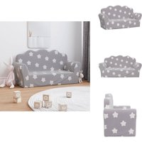 Kindersofa 2-Sitzer Hellgrau mit Sternen Weich Plüsch - Kindercouch - Kuschelcouch - Spielplatz - Kinderzimmer Dekoration - Grau Sofa Kindersofa 2-Sitzer Hellgrau mit Sternen Weich Plüsch - Kindercouch - Kuschelcouch - Spielplatz - Kinderzimmer Dekoration - Grau Sofa von VIDAXL