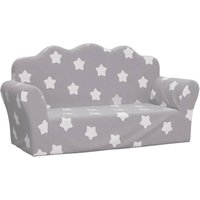 Kindersofa 2-Sitzer Hellgrau mit Sternen Weich Plüsch Vidaxl von VIDAXL