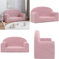 Kindersofa 2-Sitzer Rosa Weich Plüsch - Kindercouch - Rosa Sofa - Kuschel Sofa - Kinderzimmersofa - Sitzsack Kinder - Home & Living von VIDAXL