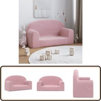 Kindersofa 2-Sitzer Rosa Weich Plüsch - Kindercouch - Rosa Sofa - Kuschel Sofa - Kinderzimmersofa - Sitzsack Kinder von VIDAXL