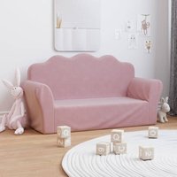 Kindersofa 2-Sitzer Rosa Weich Plüsch Vidaxl 561139 von VIDAXL
