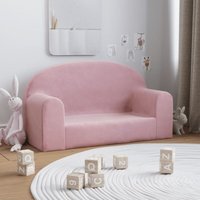 Kindersofa 2-Sitzer Rosa Weich Plüsch Vidaxl von VIDAXL
