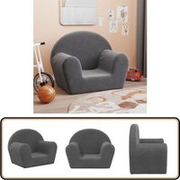 Kindersofa Anthrazit Weich Plüsch - Kinder Sofa - Kuschel Sofa - Sitzsack Kinder - Kindersitzplatz - Plüschsofa von VIDAXL