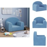 Kindersofa Blau Weich Plüsch - Kindercouch - Kuschelcouch - Spielsofa - Kinderzimmersofa - Blau Sofa Kindersofa Blau Weich Plüsch - Kindercouch - Kuschelcouch - Spielsofa - Kinderzimmersofa - Blau Sofa von VIDAXL