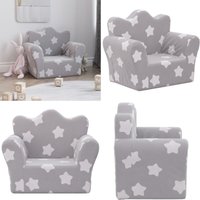 Kindersofa Hellgrau mit Sternen Weich Plüsch - Kindercouch - Kuschelsoファ - Kinderzimmersofa - Sitzsack Kinder - Kindersitzplatz - Home & Living von VIDAXL