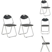 Klappbare Esszimmerstühle 2 Stk. Schwarz Kunstleder - Esszimmerstühle - Klappstühle - Küchenstühle - Gästestühle - Schwarze Stühle Klappbare Esszimmerstühle 2 Stk. Schwarz Kunstleder - Esszimmerstühle - Klappstühle - Küchenstühle - Gästestühle - Schwarze Stühle von VIDAXL