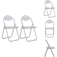 Klappbare Esszimmerstühle 2 Stk. Weiß Kunstleder - Esszimmerstühle - Klappstühle - Küchenstühle - Gästestühle - Weiße Möbel Klappbare Esszimmerstühle 2 Stk. Weiß Kunstleder - Esszimmerstühle - Klappstühle - Küchenstühle - Gästestühle - Weiße Möbel von VIDAXL