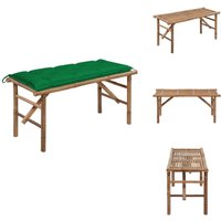 Klappbare Gartenbank mit Auflage 118 cm Bambus - Bambus Gartenbank - Klappbank - Gartenmöbel - Outdoor Möbel - Terrasse von VIDAXL