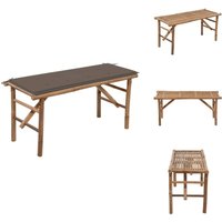 Klappbare Gartenbank mit Auflage 118 cm Bambus - Bambus Gartenbank - Klappbank - Gartenmöbel - Outdoor Möbel - Terrasse von VIDAXL
