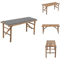 Klappbare Gartenbank mit Auflage 118 cm Bambus - Bambus Gartenbank - Klappbank - Gartenmöbeln - Outdoor Möbel - Terrasse Möbeln von VIDAXL
