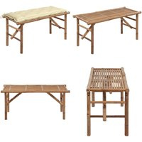 Klappbare Gartenbank mit Auflage 118 cm Bambus - Bambus Gartenbank - Klappbank - Outdoor Möbel - Gartenmöbel - Terrasse - Home & Living von VIDAXL